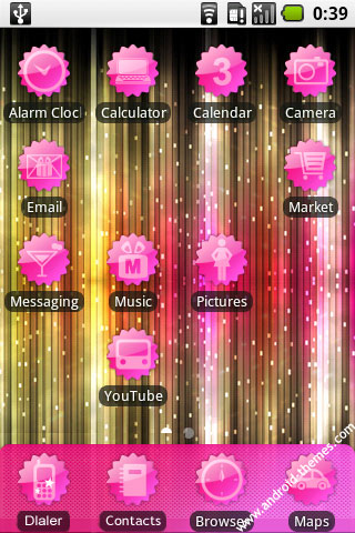 Тема для Android телефонов Pink Star