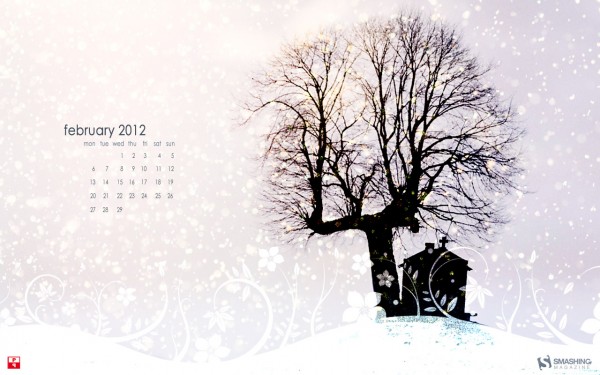 обои с календарем на февраль 2012